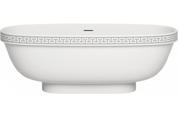 Ванна из искусственного камня Salini Greca Meander S-Stone 180x80, белая матовая, овальная, отдельностоящая