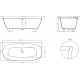 Ванна из искусственного камня Salini Sofia Wall S-Sense 180x85, глянцевая, прямоугольная, пристенная