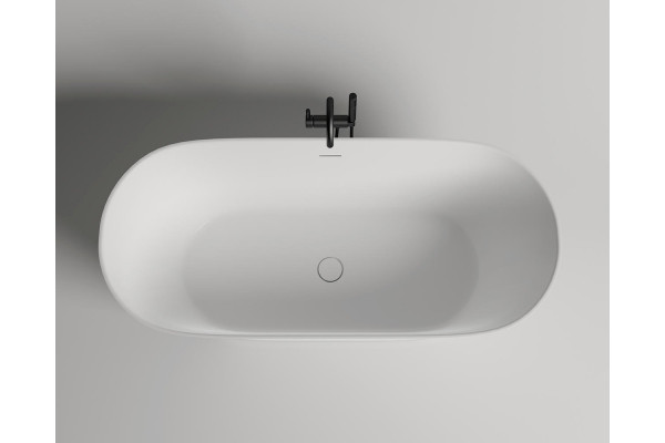 Ванна из искусственного камня Salini Mona S-Sense 180x80, глянцевая, овальная, отдельностоящая