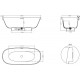 Ванна из искусственного камня Salini Greca S-Stone 180x80, матовая, овальная, отдельностоящая