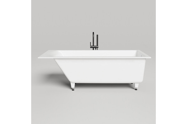 Salini CASCATA KIT Встраиваемая ванна с прямоугольной чашей 1698х750х600мм ножки донный клапан "Up&Down" сифон S-Sense белый глянцевый 104313G
