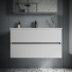 Тумба под раковину Sancos Urban 90 белая подвесная, с ящиками