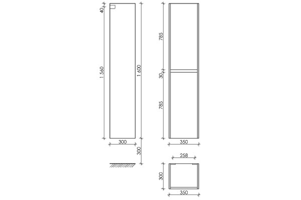 Шкаф-пенал Sancos Smart 35 белый подвесной,  в современном стиле