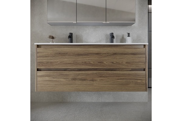 Тумба с раковиной Sancos Libra 120 дуб чарльстон, подвесная, с ящиками