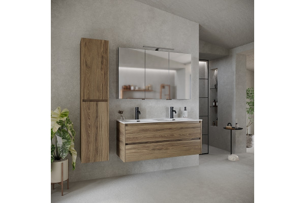Тумба с раковиной Sancos Libra 120 дуб чарльстон, подвесная, с ящиками