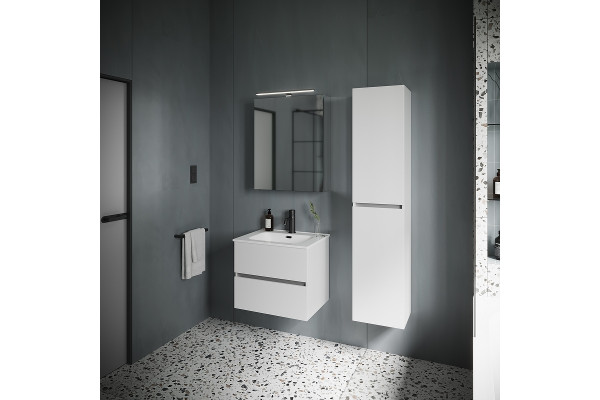 Тумба с раковиной Sancos Urban 60 белая, подвесная, с ящиками