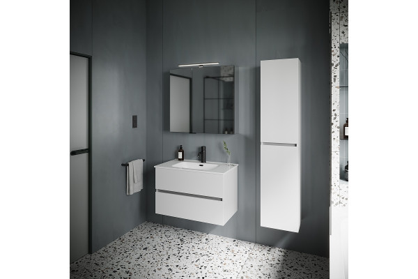 Тумба с раковиной Sancos Urban 80 белая, подвесная, с ящиками