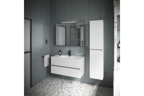 Тумба с раковиной Sancos Urban 100 белая, подвесная, с ящиками