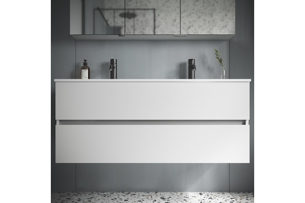 Мебель для ванной Sancos Urban 120 белая подвесная, с двумя раковинами