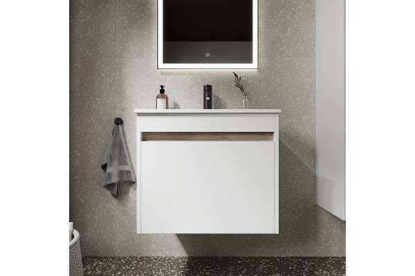 Мебель для ванной Sancos Smart 60 белая подвесная, с ящиками