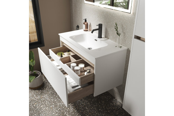 Мебель для ванной Sancos Smart 60 белая подвесная, с ящиками