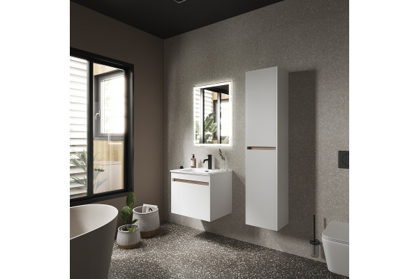 Мебель для ванной Sancos Smart 60 белая подвесная, с ящиками