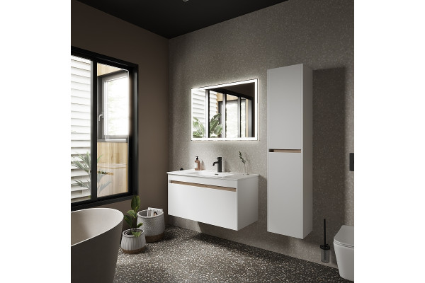 Мебель для ванной Sancos Smart 100 белая подвесная, с ящиками