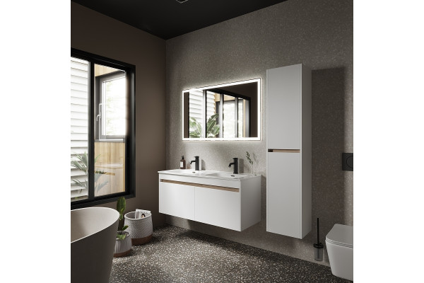 Мебель для ванной Sancos Smart 120 белая подвесная, с ящиками