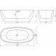 Акриловая ванна Sancos Flo FB02 170x80 овальная, отдельностоящая, объем 350 л.