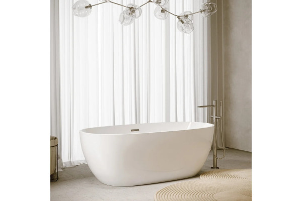 Акриловая ванна Sancos Flo FB02 170x80 овальная, отдельностоящая, объем 350 л.