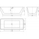 Акриловая ванна Sancos Neo FB09 170x80 прямоугольная, отдельностоящая, объем 370 л.
