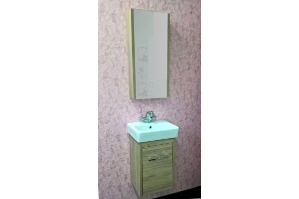 Зеркало-шкаф Sanflor Ларго 40 вяз швейцарский, R, правое, с доводчиками