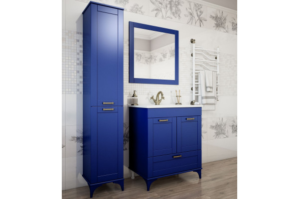 Тумба для комплекта Sanflor Ванесса 75 напольная, индиго, ручки бронза
