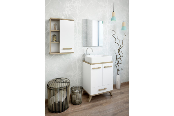 Шкаф Sanflor Ингрид 50 швейцарский вяз, белый, фурнитура дерево