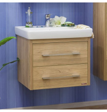 Тумба с раковиной Sanflor Ларго 2 70 вяз швейцарский, подвесная, с ящиками