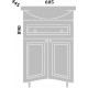 Тумба с раковиной Sanflor Софи 60, матовая, ручки серебро