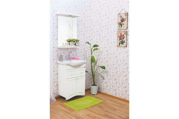 Тумба с раковиной Sanflor Софи 60, матовая, ручки серебро