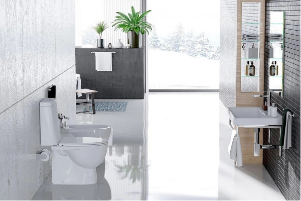 Унитаз-компакт Sanita luxe Fest SL DM белый, овальный, 34.4x61.8 см