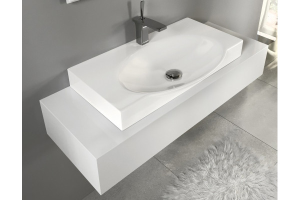 Мебельная раковина Sanita luxe Infinity 75 полукруглая, цвет белый