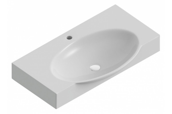 Раковина Sanita luxe Infinity76 на кронштейнах цвет белый, прямоугольная