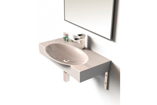 Раковина Sanita luxe Infinity76 на кронштейнах цвет белый, прямоугольная