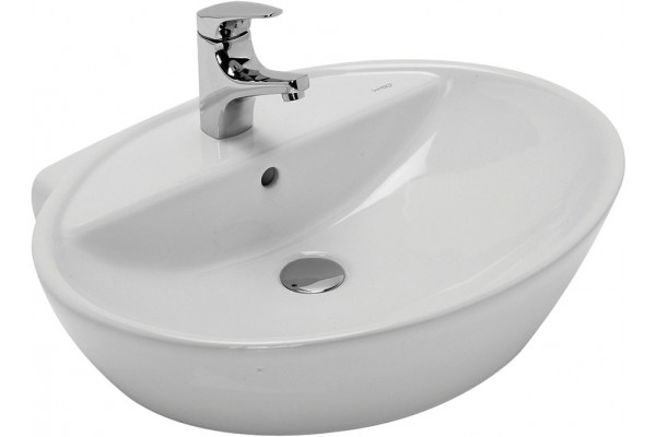 Раковина Sanitana Soft 57 с переливом, цвет белый, полукруглая