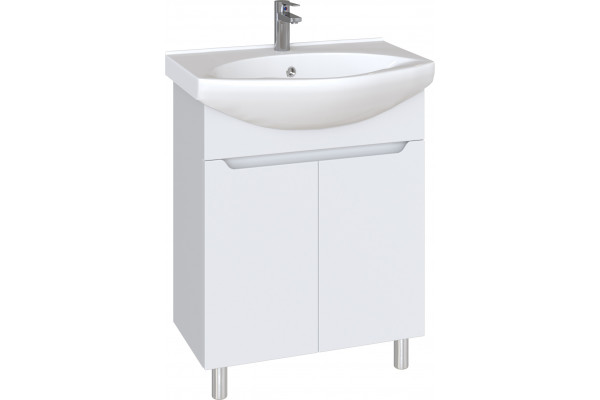 Тумба с раковиной Sanstar Bianco 65, напольная, с дверками