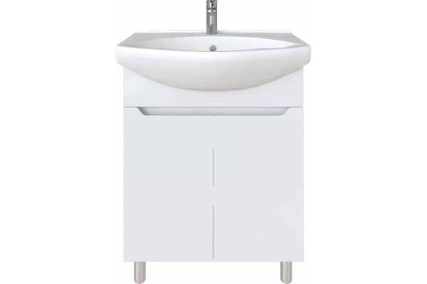 Тумба с раковиной Sanstar Bianco 65, напольная, с дверками
