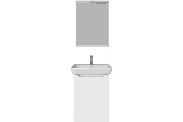 Тумба с раковиной Sanstar Bianco 50, подвесная, с дверками, правая