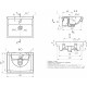 Тумба с раковиной Sanstar Bianco 50, подвесная, с дверками, правая