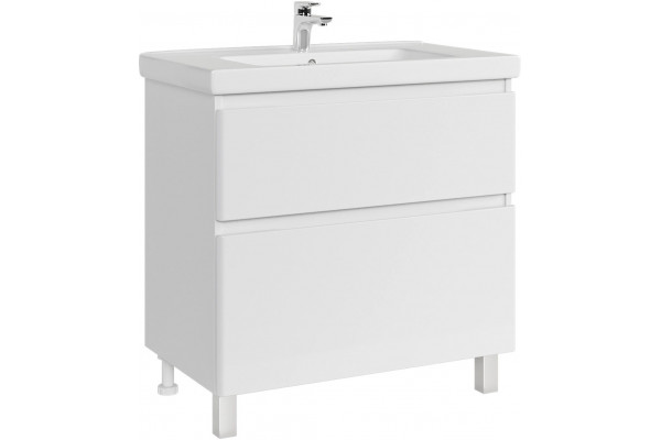 Тумба с раковиной SanStar Riana 100, подвесная, глянцевая, с ящиками