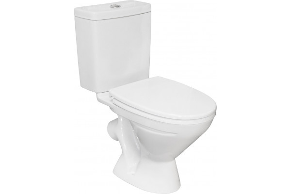Унитаз-компакт Santek Лига 1WH302197 косой выпуск белый, овальный, 34.5x65 см