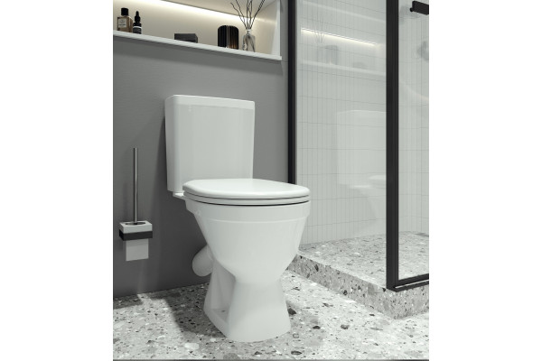 Унитаз-компакт Santek Уно 1WH501613 белый, овальный, 35.5x64.8 см