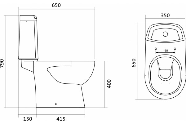 Унитаз-компакт Santek Остин 1WH302419 белый, овальный, 35x65 см