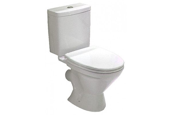 Унитаз-компакт Santek Лига WH302141 косой выпуск белый, овальный, 34.5x65 см