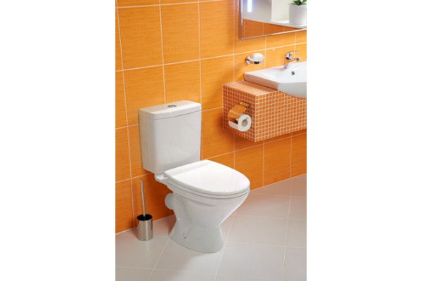 Унитаз-компакт Santek Лига WH302141 косой выпуск белый, овальный, 34.5x65 см