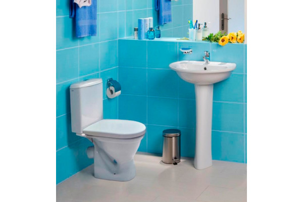 Унитаз-компакт Santek Алькор WH302140 белый, овальный, антивсплеск, 35.5x67 см