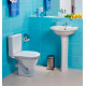 Унитаз-компакт Santek Алькор WH302140 белый, овальный, антивсплеск, 35.5x67 см