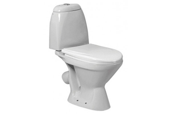 Унитаз-компакт Santek Римини WH302130 косой выпуск белый, овальный, 33.6x58 см