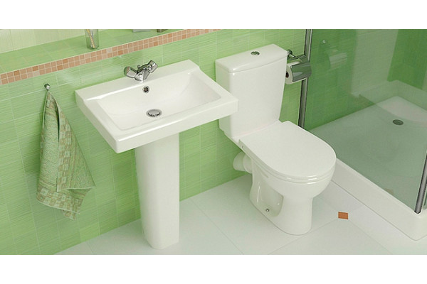 Унитаз-компакт Santeri Орион Комфорт белый овальный, антивсплеск, 39x63.5 см