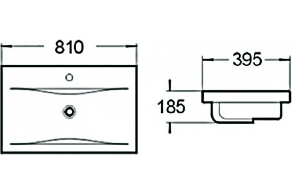 Раковина SantiLine SL-2101 80 прямоугольная, цвет белый, на столешницу