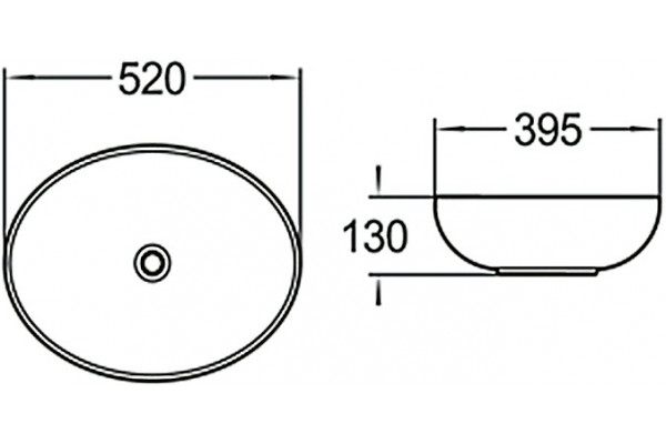 Раковина SantiLine SL-1020 овальная, цвет белый, на столешницу