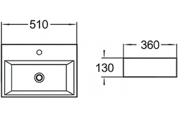 Раковина SantiLine SL-1006 прямоугольная, цвет белый, на столешницу