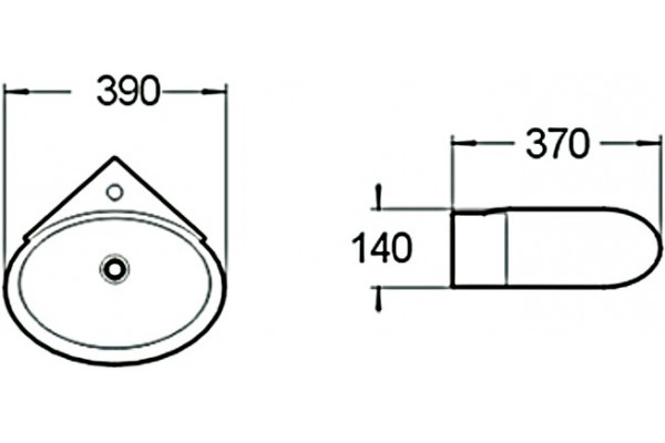 Рукомойник SantiLine SL-2021 угловая, цвет белый